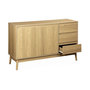 Voir la diapositive 1 : SWEEEK Buffet en décor bois 2 portes et 3 tiroirs. buffet bas. L 120 x l 39 H 76cm - Dune