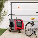 VIDAXL Remorque de velo pour animaux de compagnie rouge et gris