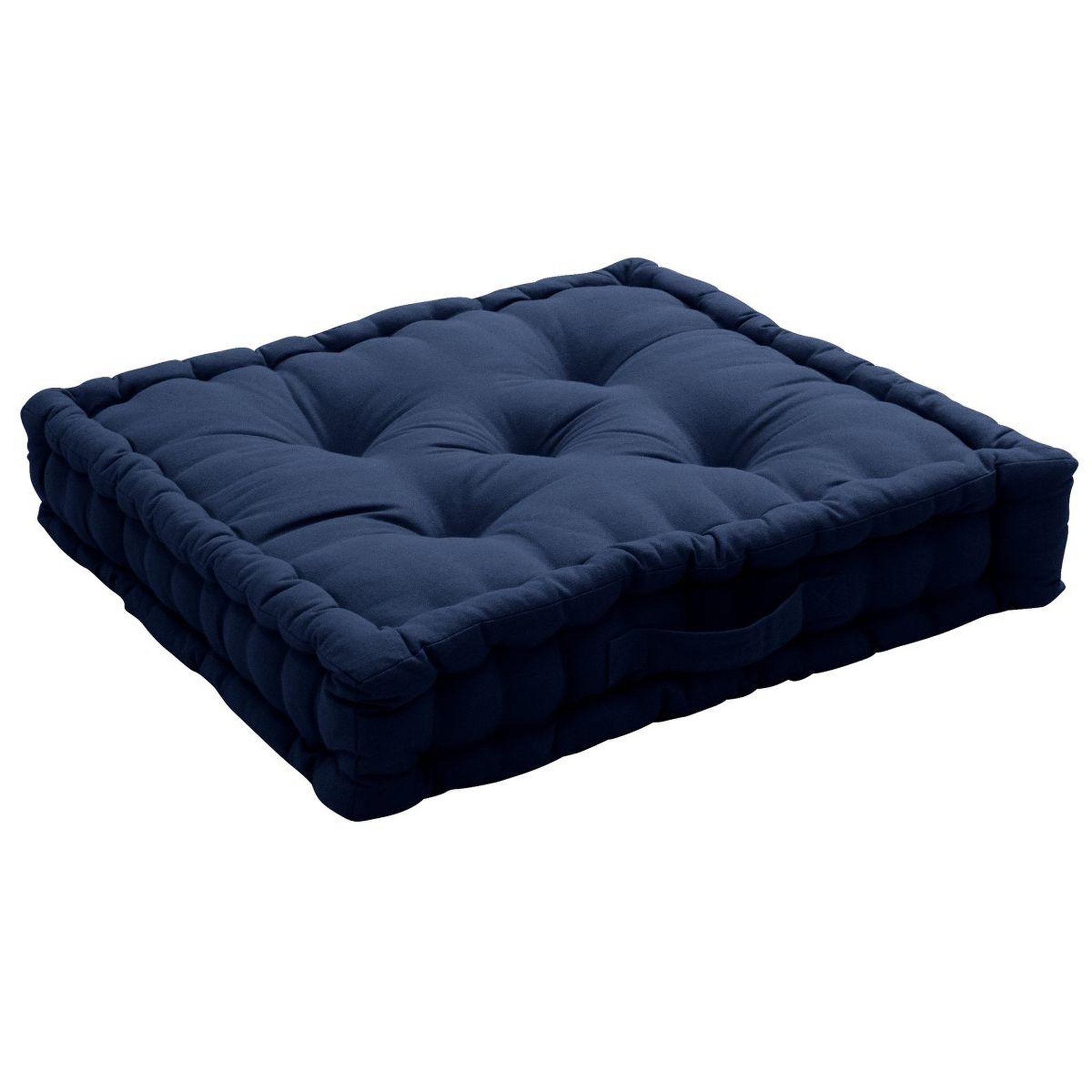 ENJOY HOME Coussin de sol uni  panama  50x50cm bleu marine