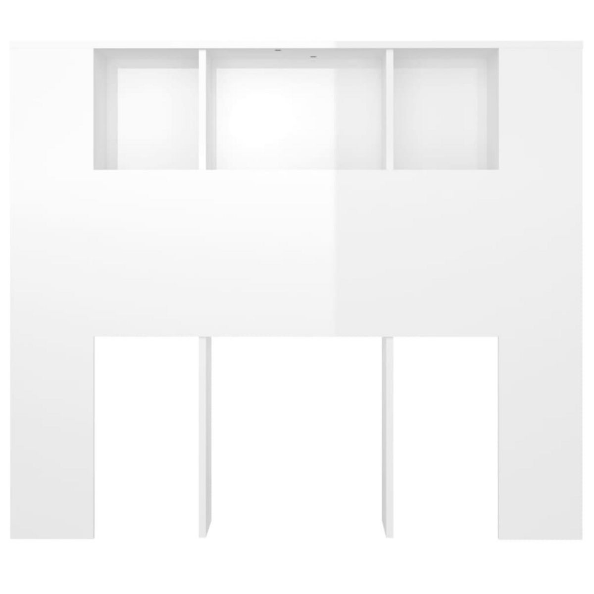 VIDAXL Armoire de tete de lit blanc brillant 120x18,5x102,5 cm