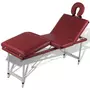 VIDAXL Table pliable de massage Rouge 4 zones avec cadre en aluminium