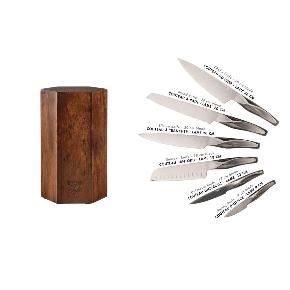 BJORN Bloc couteaux de cuisine LARUS IMATRA - 7 pièces
