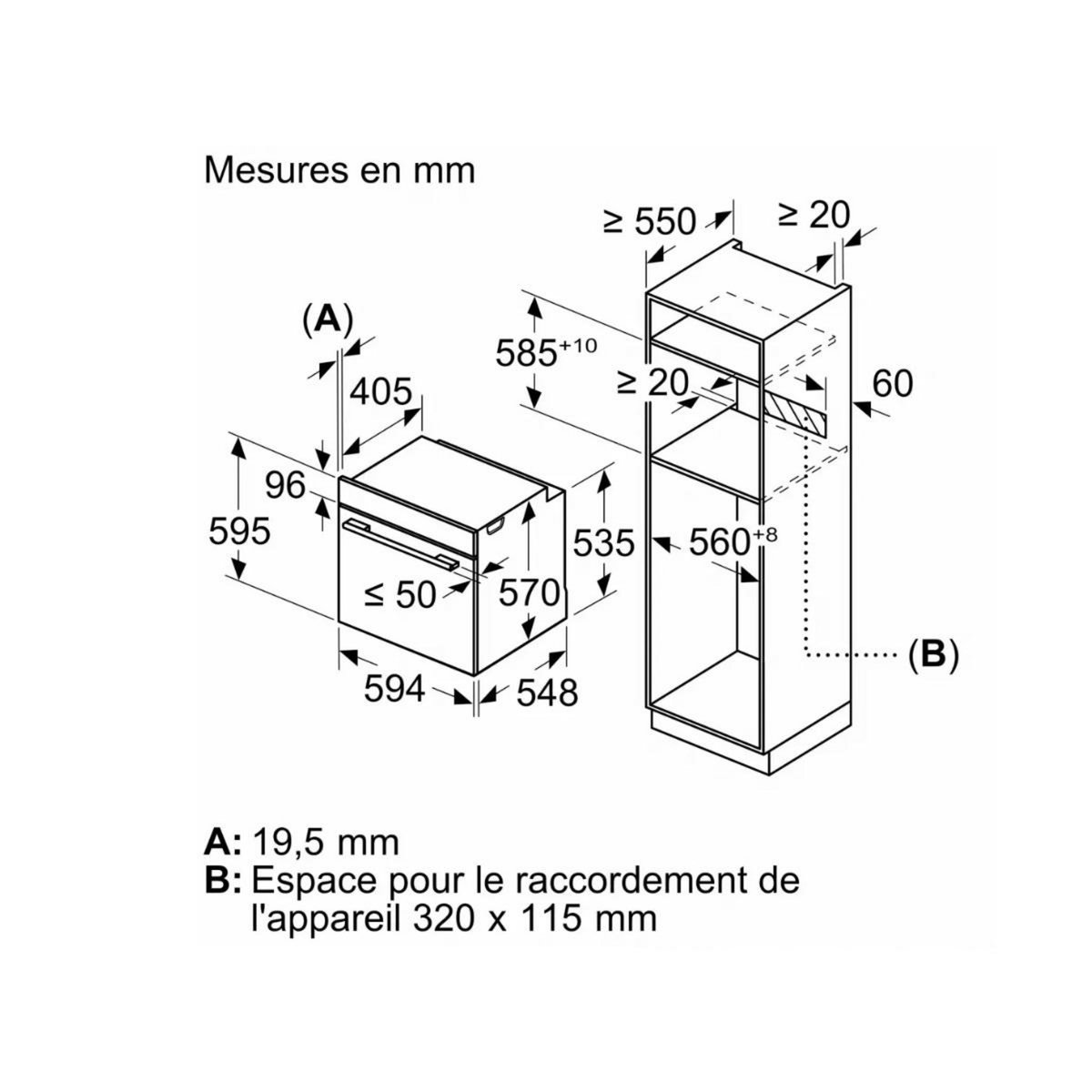 Neff Four intégrable multifonction 71l 60cm pyrolyse/hydrolyse inox - B5ACH7AN3F