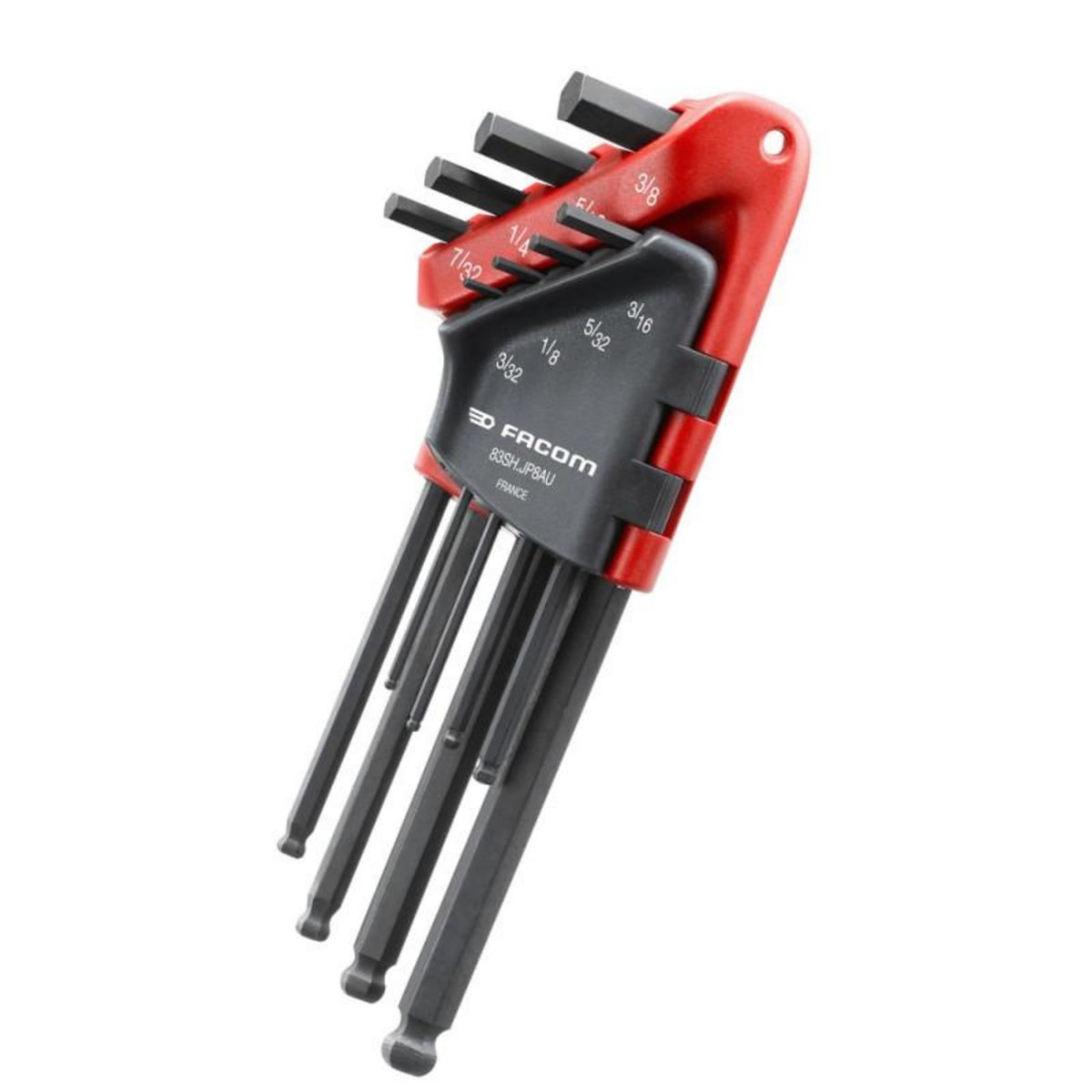 FACOM Jeu de 8 clés mâles coudées longues tête sphérique 6 pans en étui FACOM 83SH.JP8AU