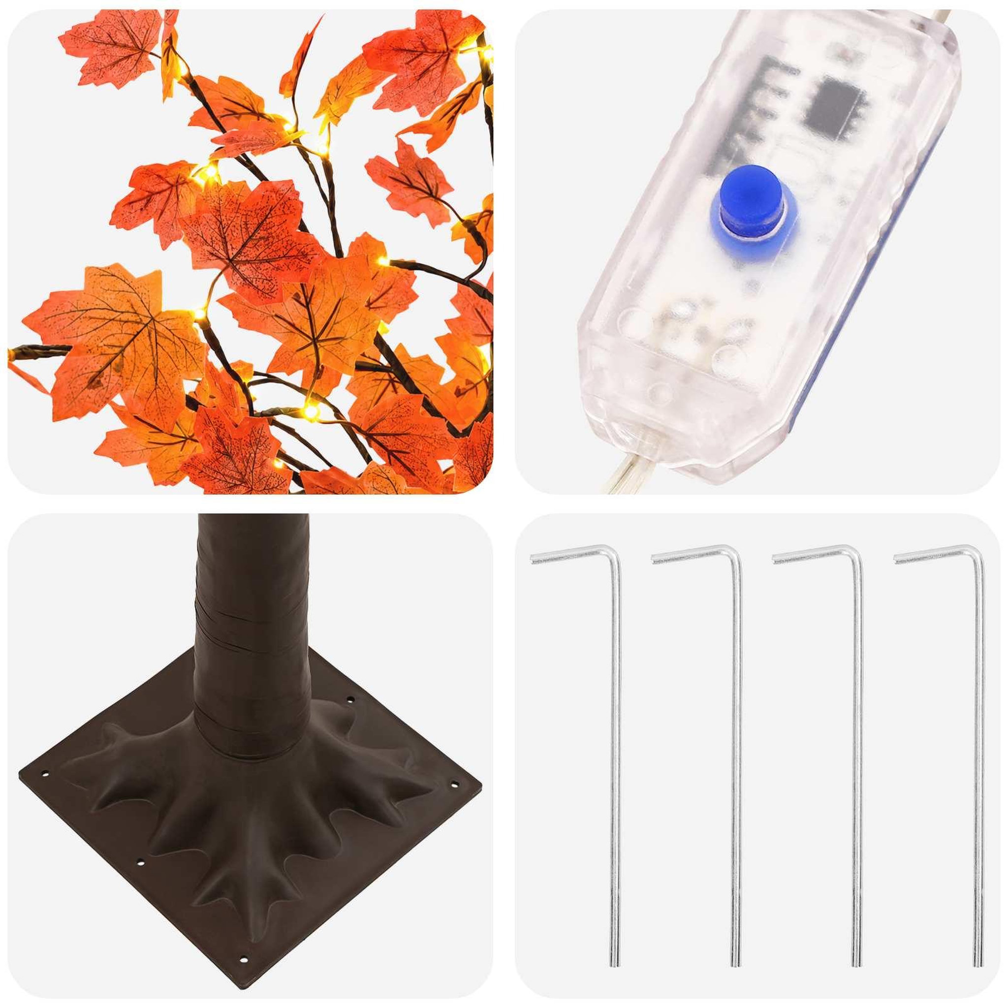 Voir la diapositive 6 : VIDAXL Erable de Noël lumineux LED Marron 22 x 22 x 150 cm Plastique