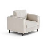 LISA DESIGN Brooke - fauteuil en velours pieds en bois. Coloris disponibles : Beige