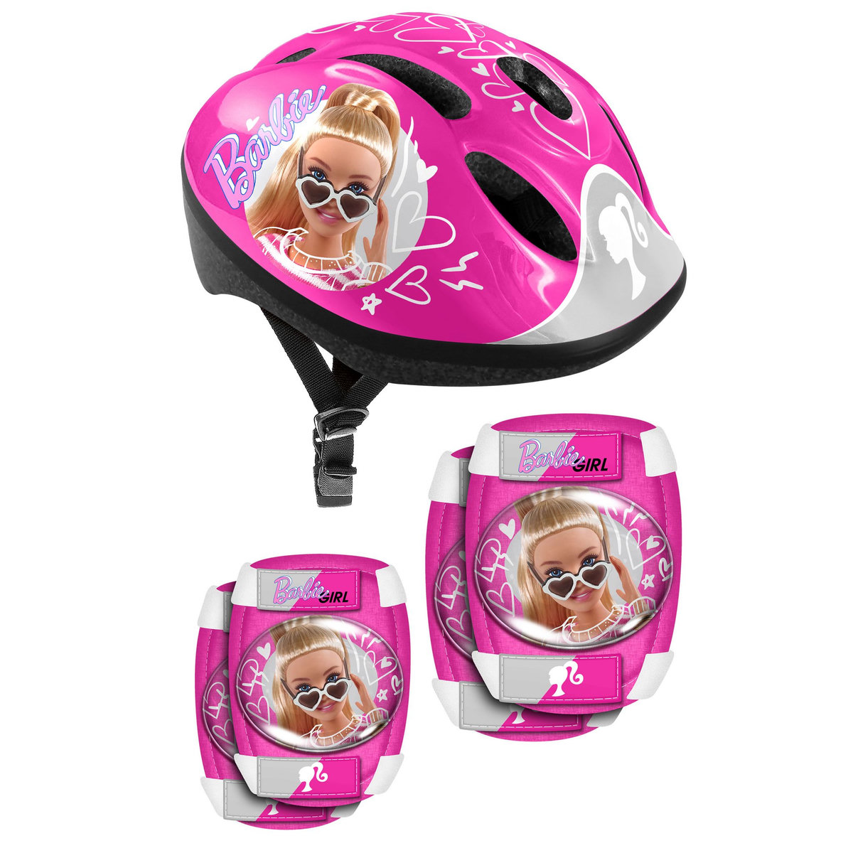 Casque + Coudières/Genouillères BARBIE