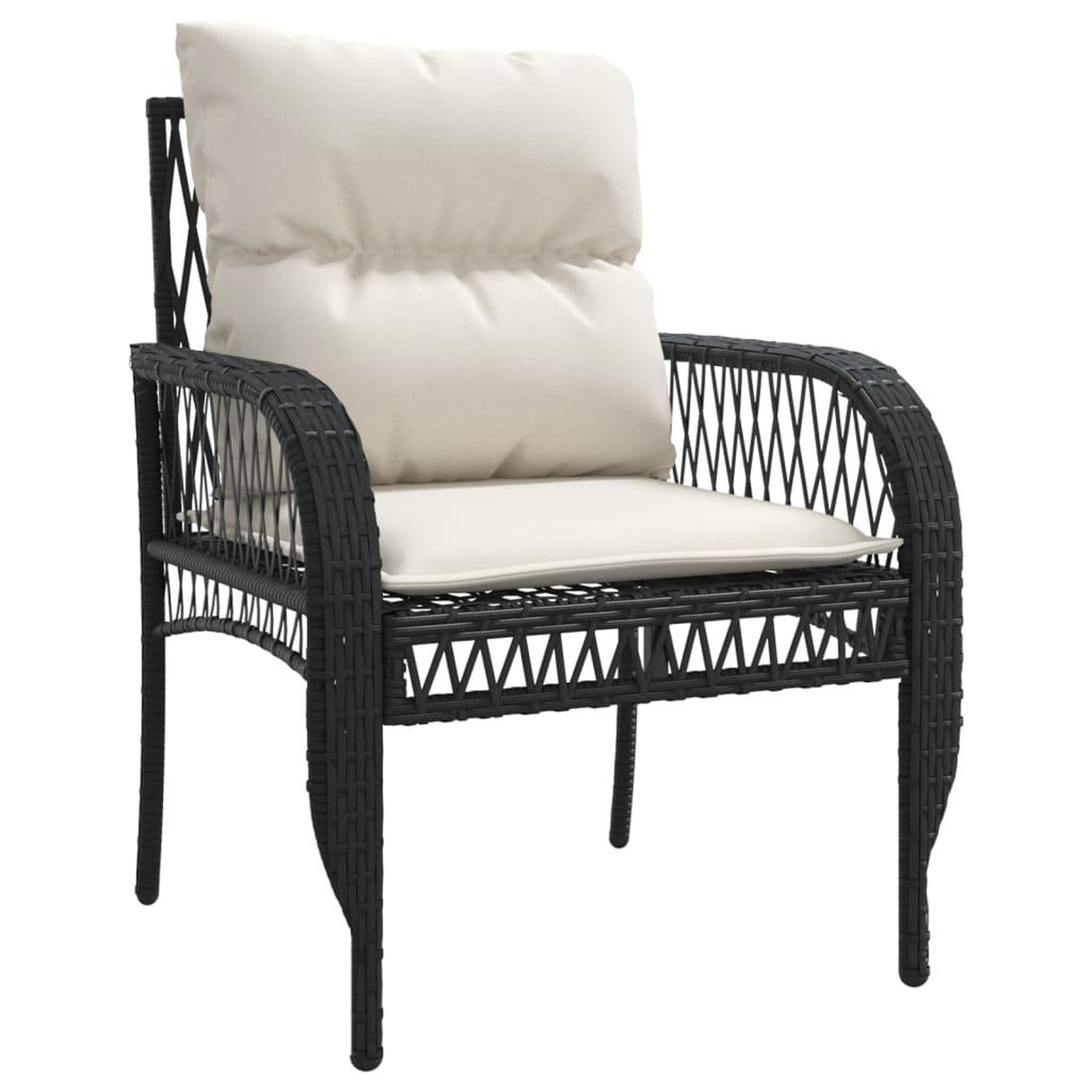 Voir la diapositive 5 : VIDAXL Salon de jardin 4 pcs avec coussins noir resine tressee