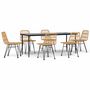 Voir la diapositive 2 : VIDAXL Ensemble a manger de jardin 7 pcs Resine tressee