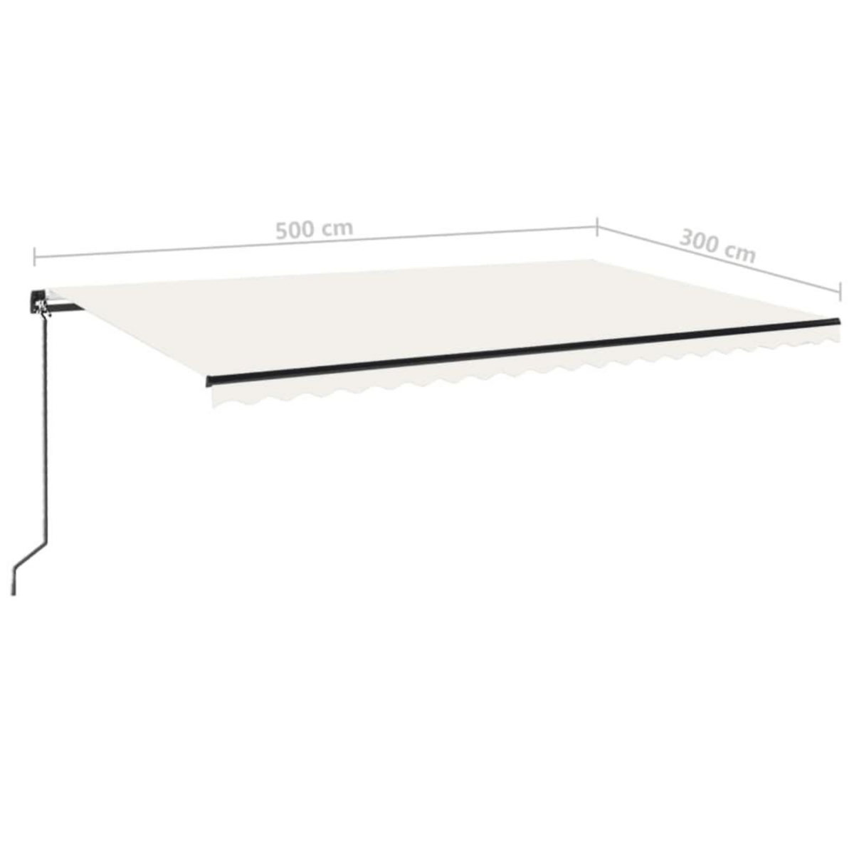 VIDAXL Auvent manuel retractable 500x300 cm Creme