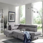 Voir la diapositive 2 : BEST MOBILIER Lisbona - canapé d'angle gauche convertible - 5 places - avec têtières