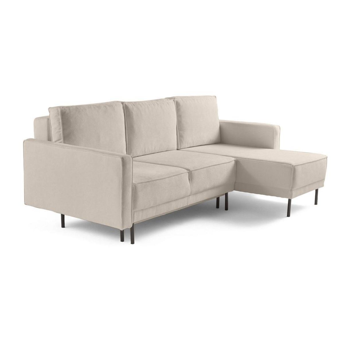 BEST MOBILIER Charlie - canapé d'angle réversible 4 places - convertible avec coffre - en tissu