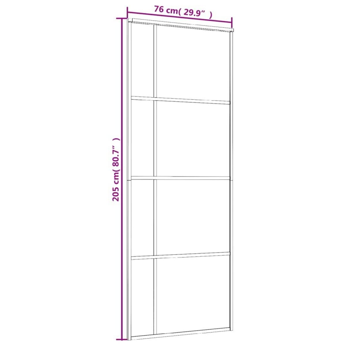 VIDAXL Porte coulissante Verre ESG depoli et aluminium 76x205 cm Blanc