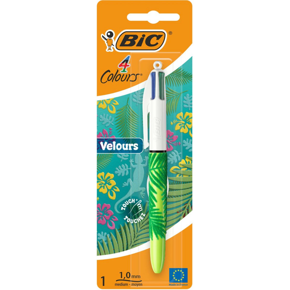 BIC Stylo bille 4 couleurs rétractable pointe moyenne modèle aléatoire