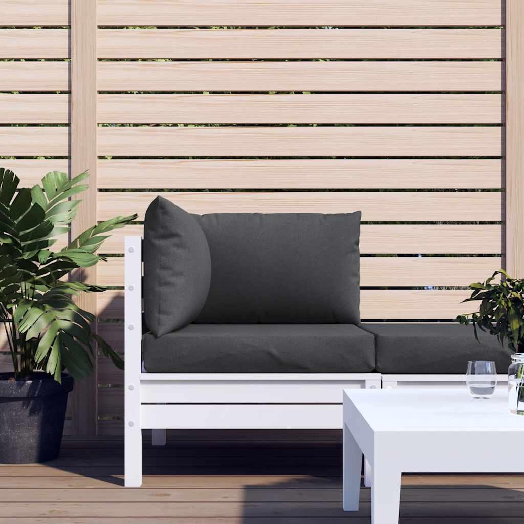 Voir la diapositive 3 : VIDAXL Coussins de palette lot de 3 anthracite melange tissu