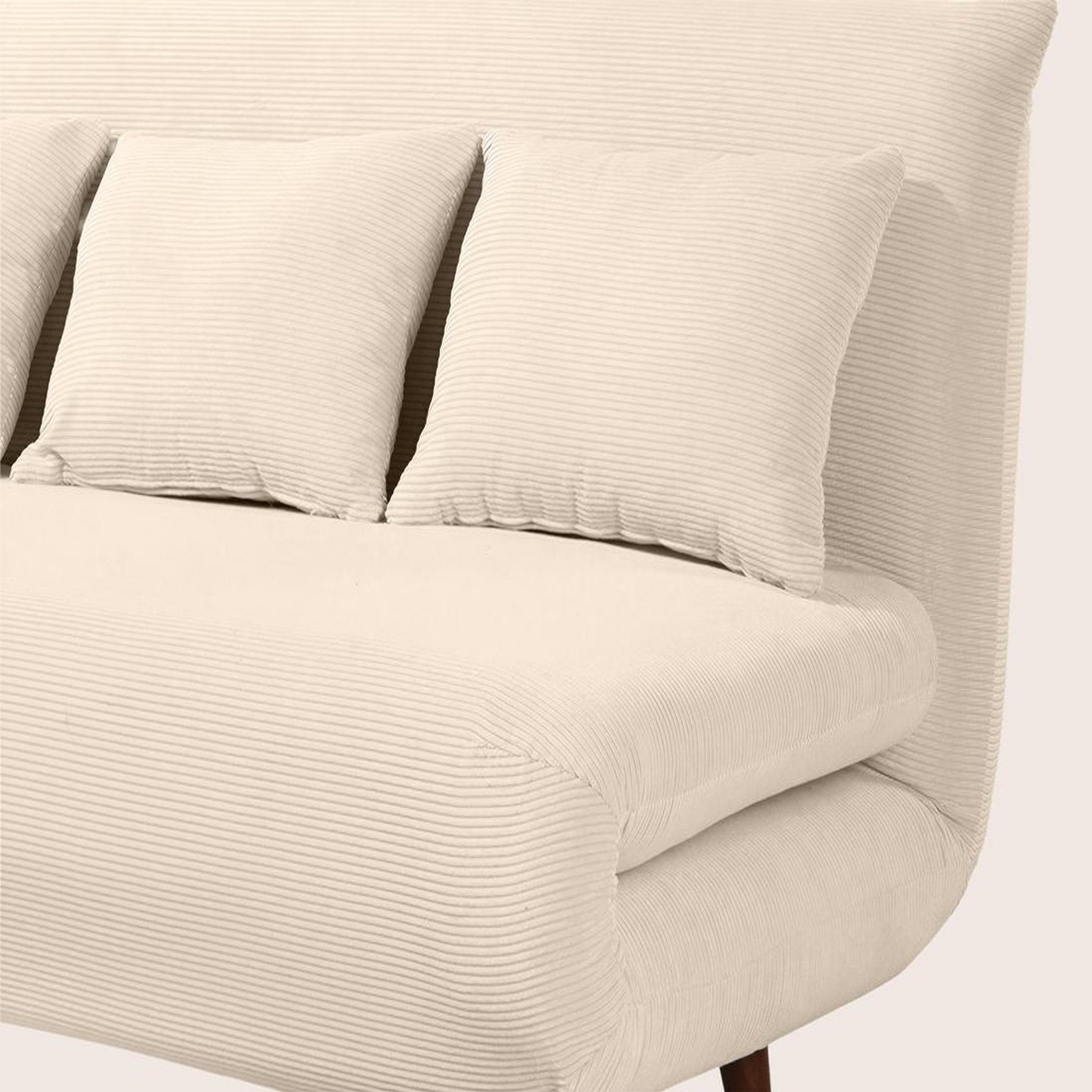 Voir la diapositive 5 : BEST MOBILIER Lumi - banquette convertible clic-clac 2 places en velours côtelé