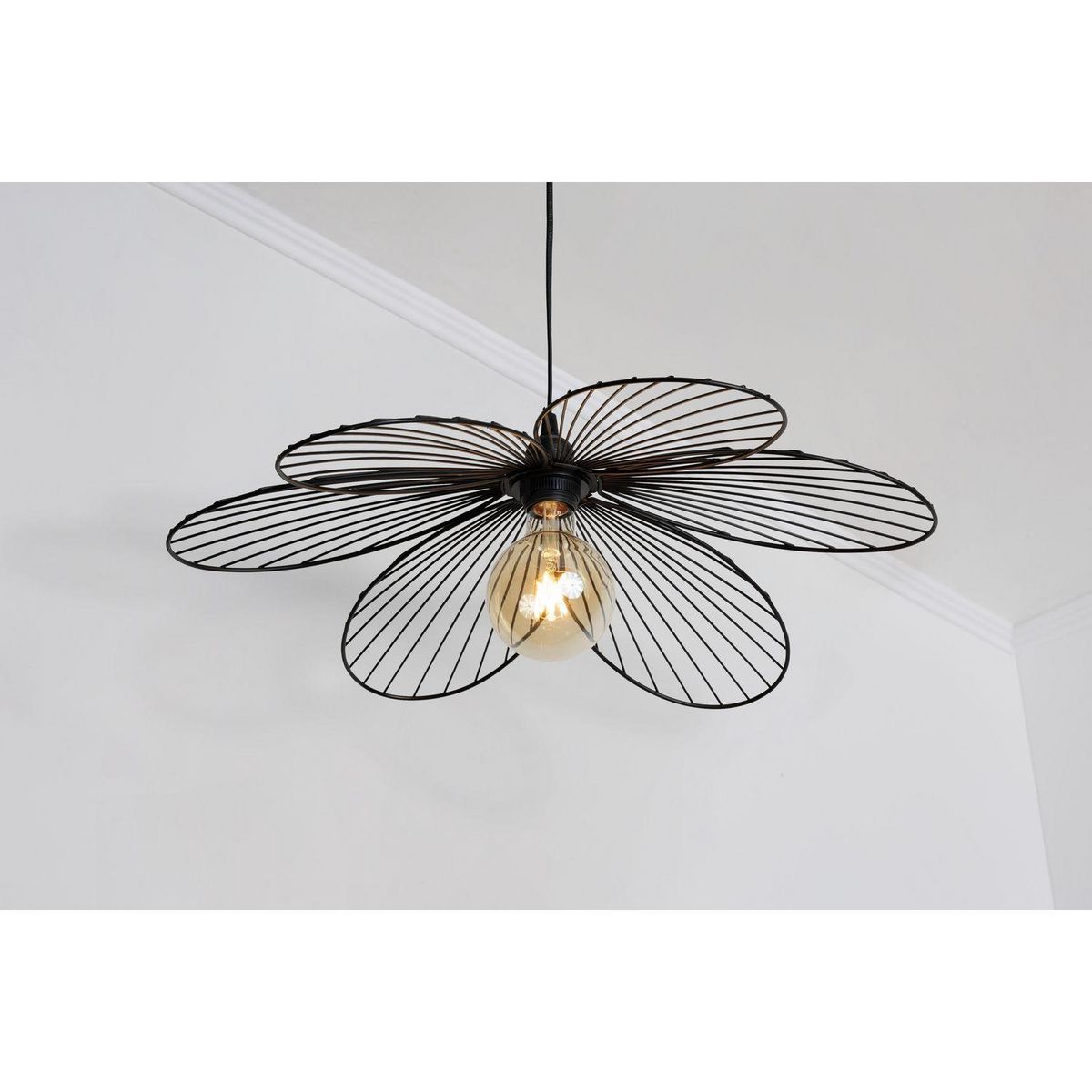 ATMOSPHERA Suspension fleur en métal - Diam 57 cm - Noir