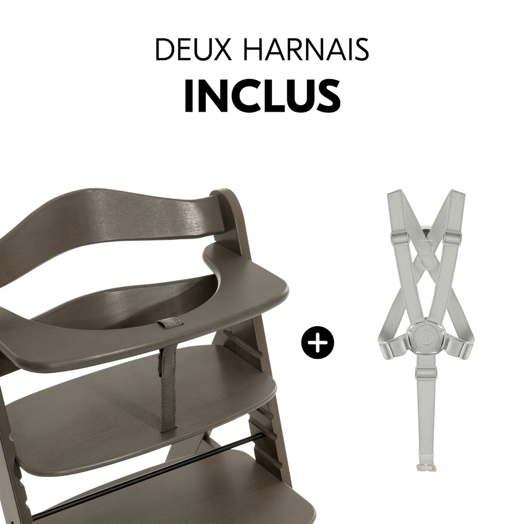 Voir la diapositive 7 : HAUCK Chaise haute en bois Alpha Select gris foncé