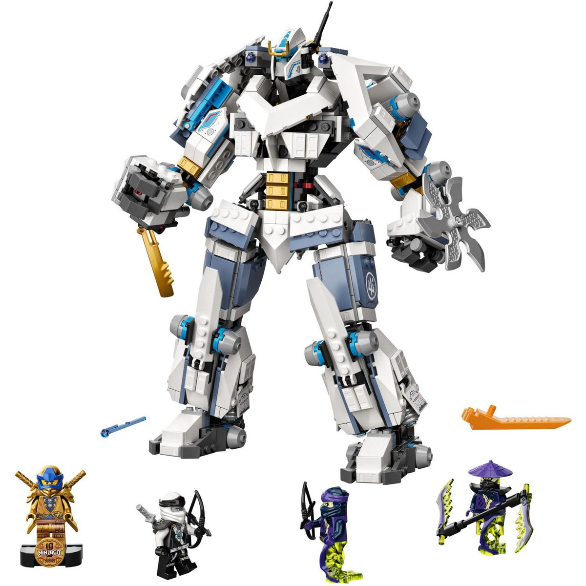 LEGO NINJAGO 71738 Le Robot de Combat Titan de Zane, Jouet de Construction Ninja, Figurines