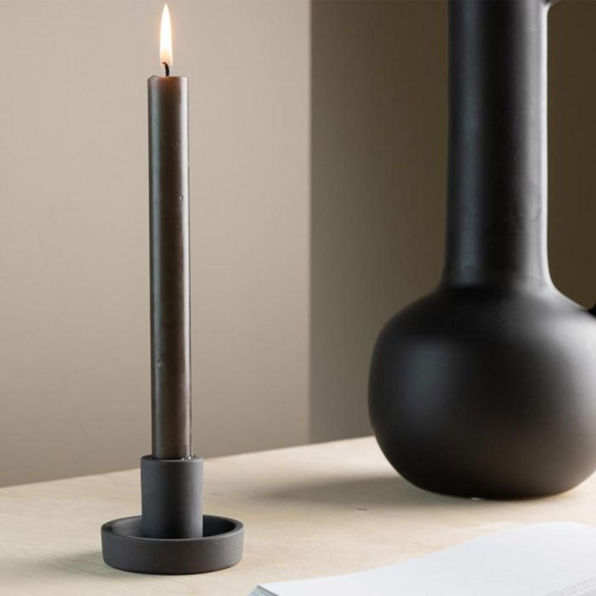 Paris Prix Bougeoir Design en Argile  Ceco  11cm Noir