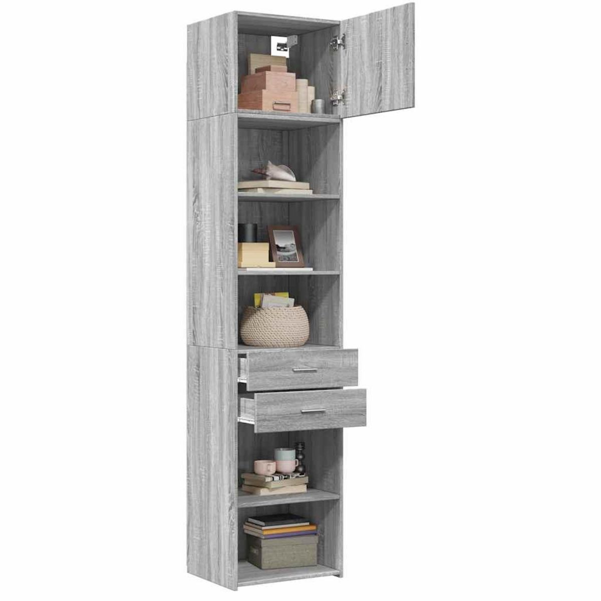 VIDAXL Armoire de rangement mince sonoma gris 50x42,5x225 cm