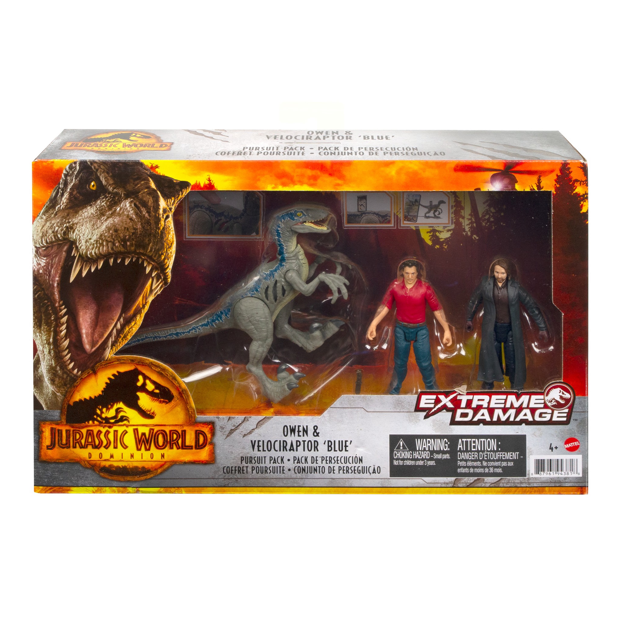 Voir la diapositive 1 : JURASSIC WORLD Jurassic World Dominion Owen et Vélociraptor Blue