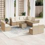 Voir la diapositive 1 : VIDAXL Salon de jardin avec coussins 12 pcs beige resine tressee