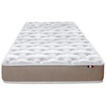 IDLITERIE Matelas bi-confort mousse HR et latex 3 zones ESSENCE. Coloris disponibles : Blanc