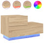 Voir la diapositive 2 : VIDAXL Table de chevet avec lumieres LED chene sonoma 70x36x40,5 cm