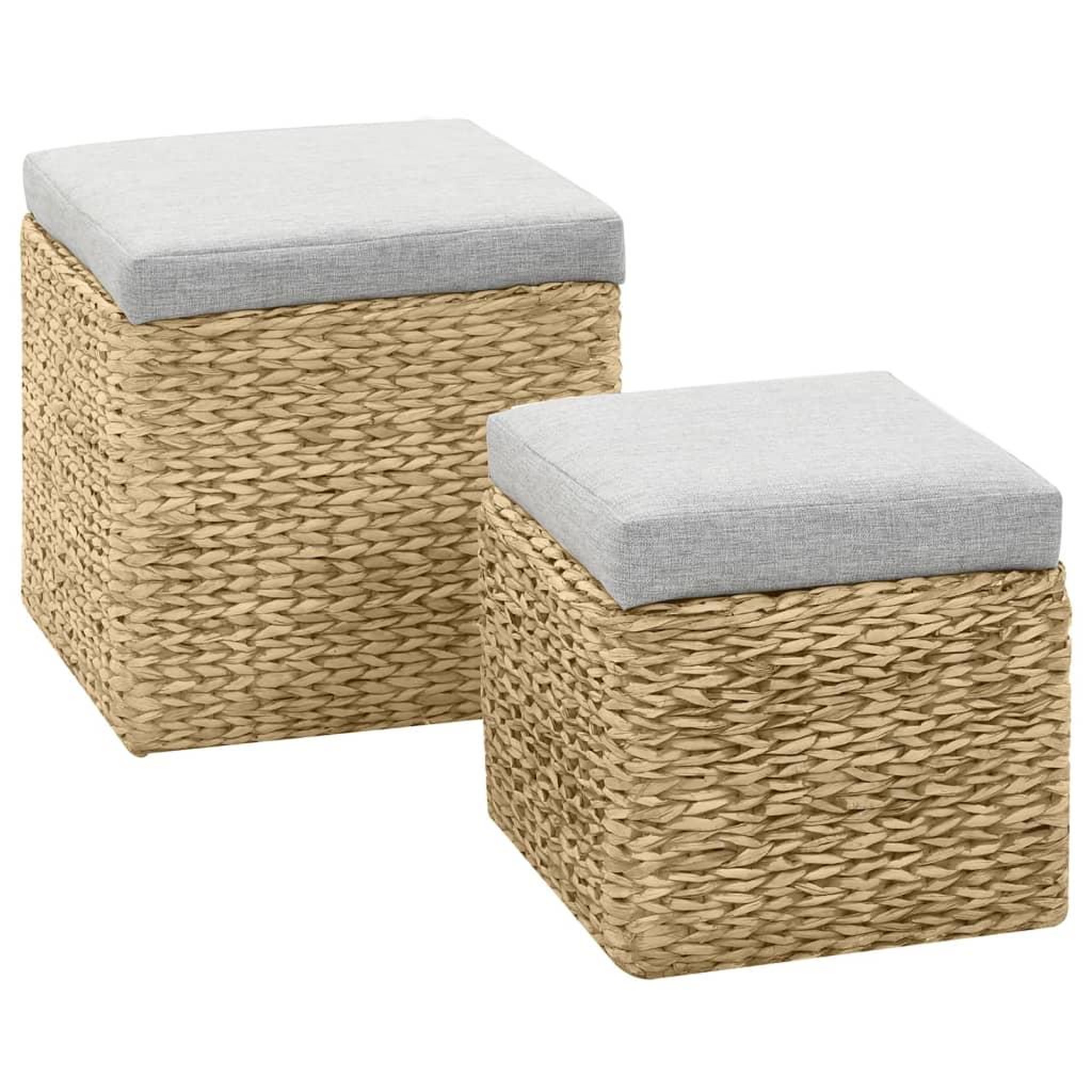Voir la diapositive 1 : VIDAXL Repose-pied lot de 2 Jacinthe d'eau Gris