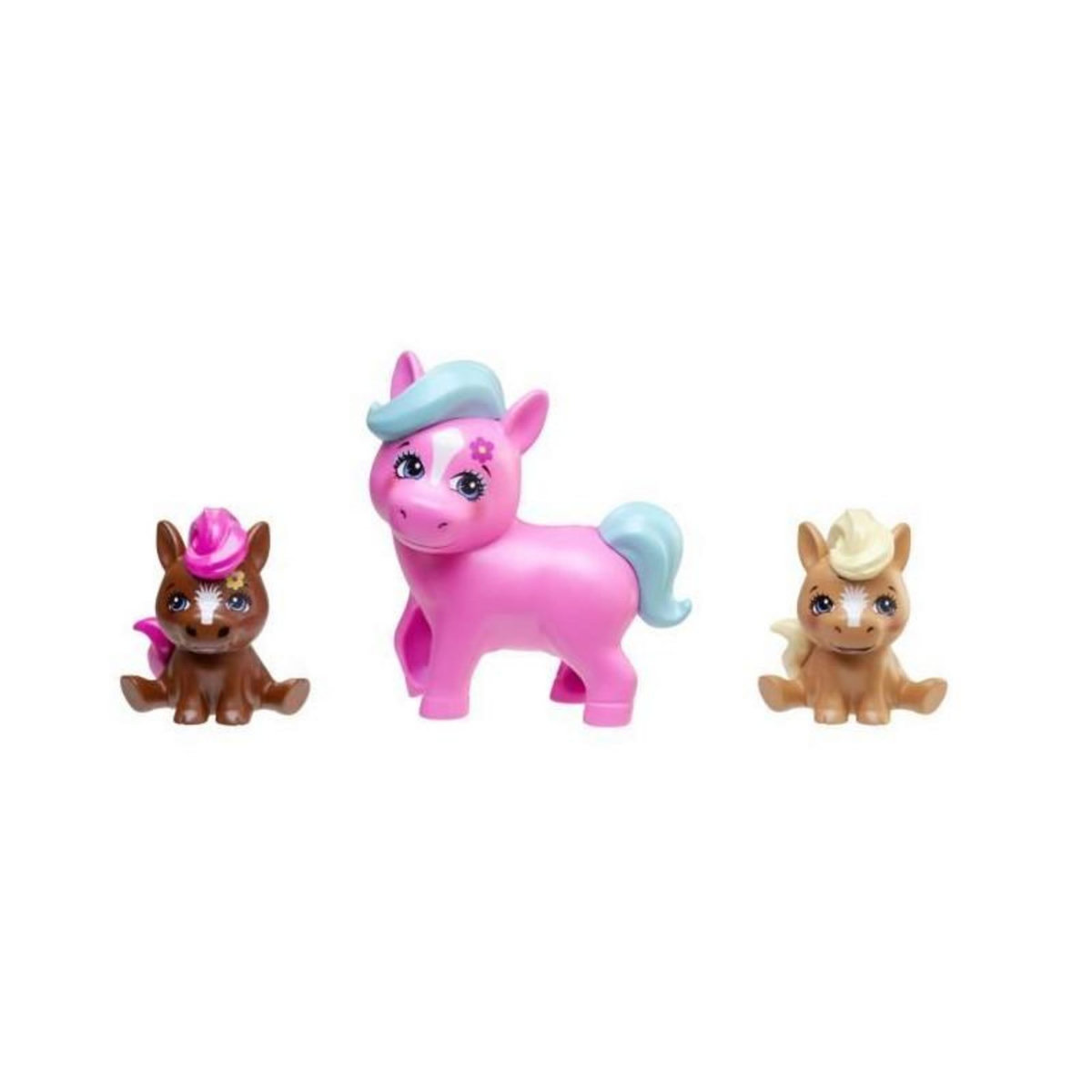 ENCHANTIMALS Enchantimals-Famille de Pensee Poney-Poupée et 3 figurines poneys HXB99