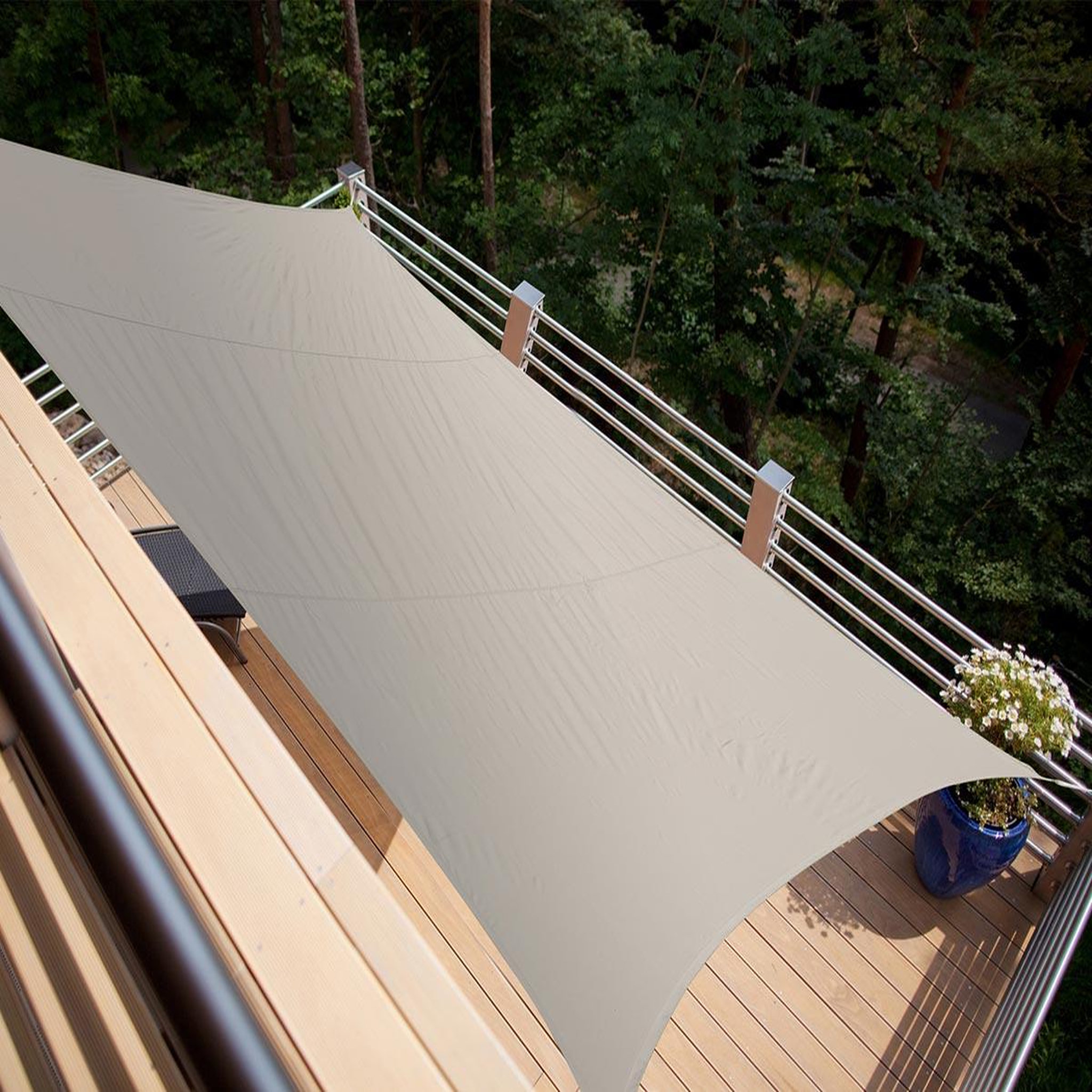 Voir la diapositive 2 : Jardiline Voile d'ombrage rectangulaire serenity - 3,00 x 2,00 m - taupe - jardiline
