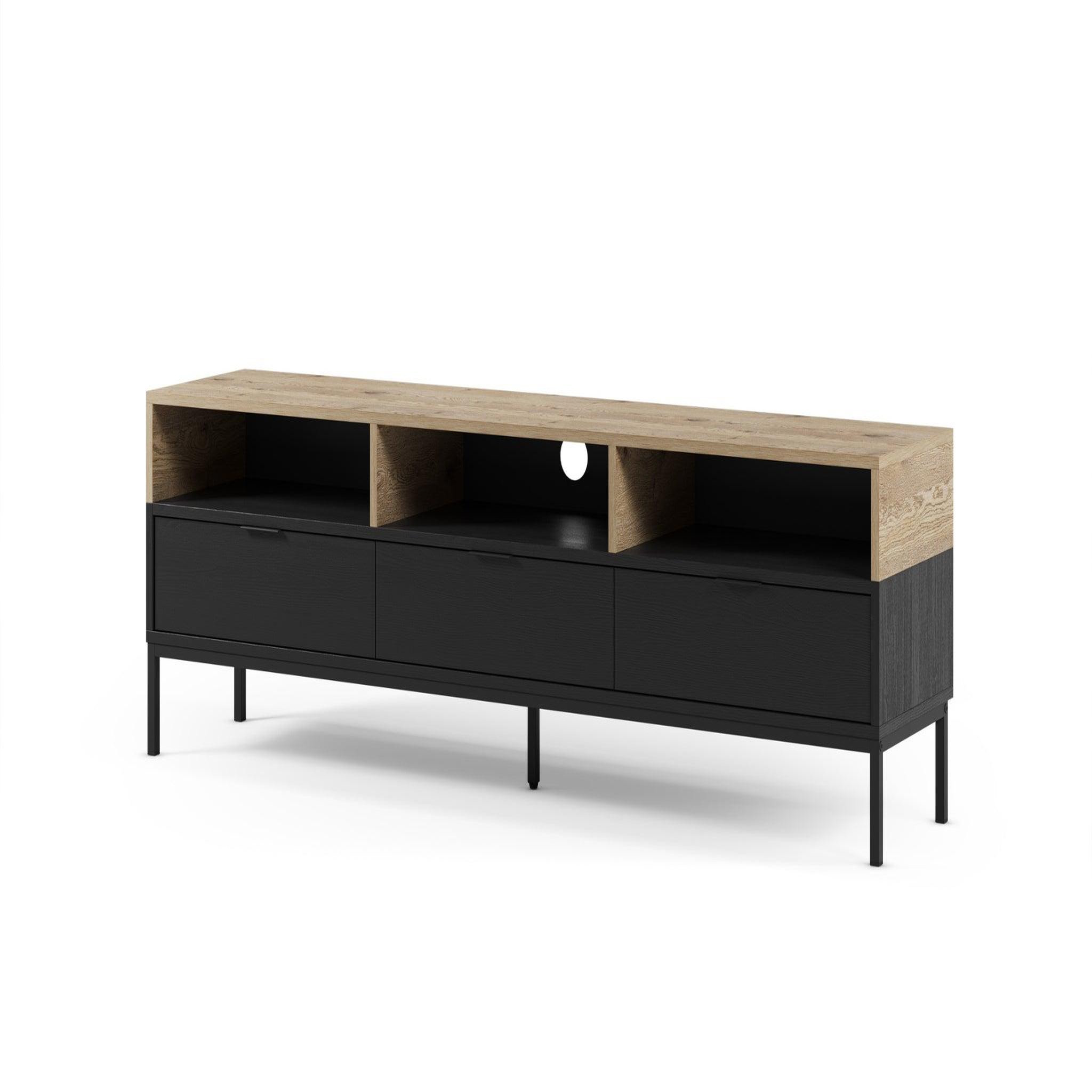 Voir la diapositive 6 : CASANOVA PARIS Eline - meuble tv 180cm en mélamine - noir