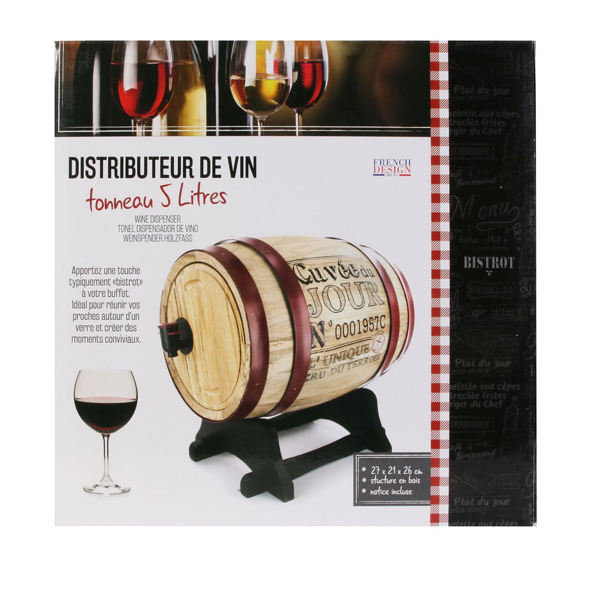 Voir la diapositive 2 : Distributeur de vin 5 litres