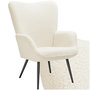 Voir la diapositive 1 : tectake Fauteuil rembourré Bouclé crème/noir