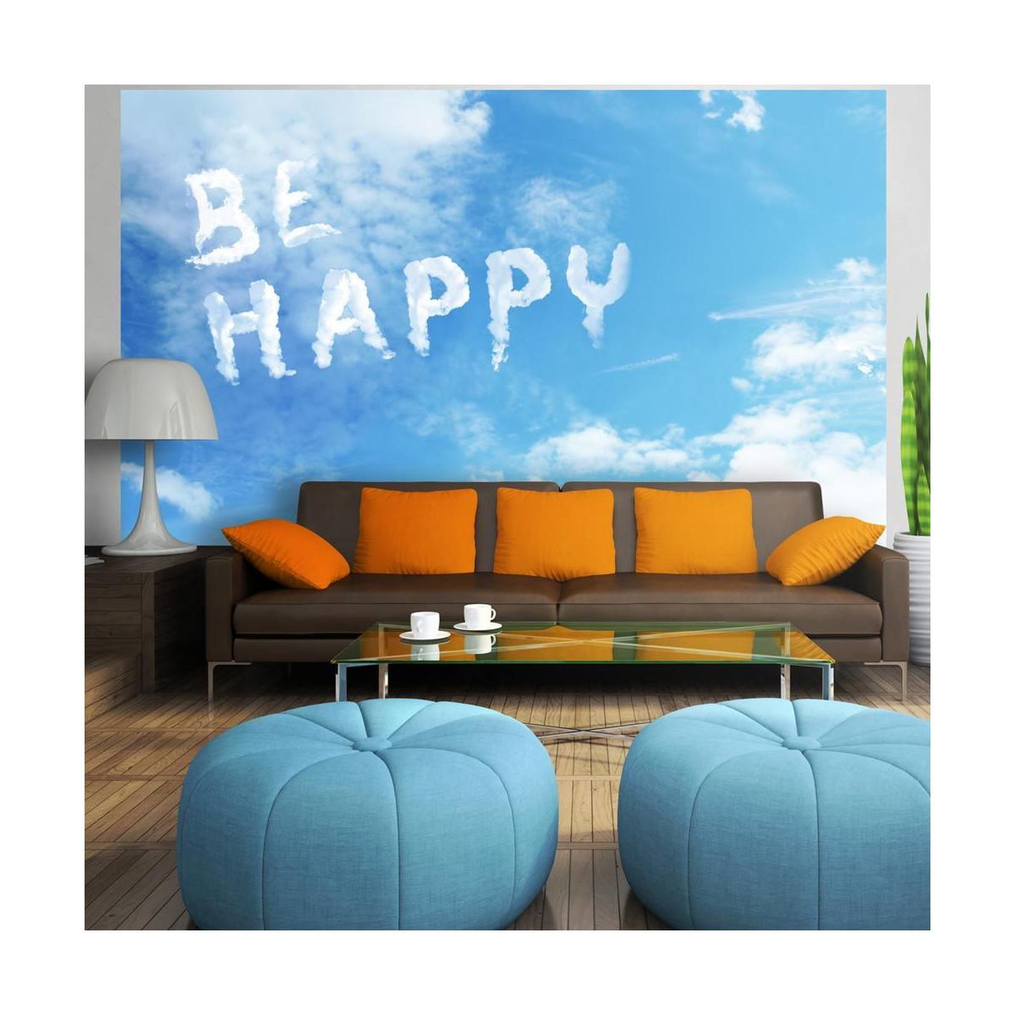 Paris Prix Papier peint  be happy. Coloris disponibles : Multicolore