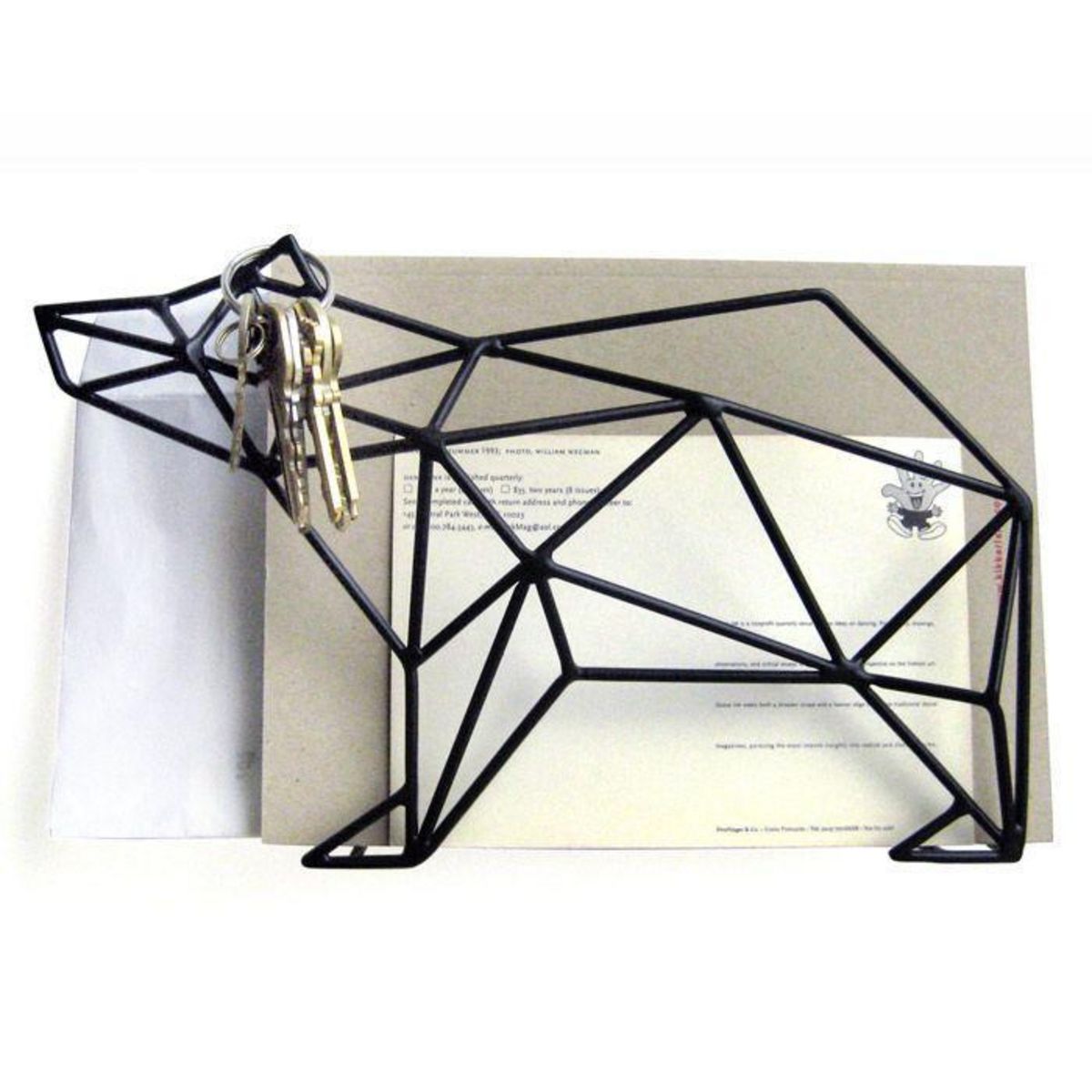 Kikkerland Porte-courrier métallique mural Ours