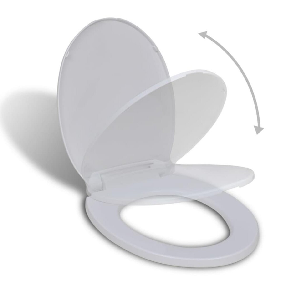 Abattant WC Forme D, Lunette WC avec Fermeture en Douceur, Lunette