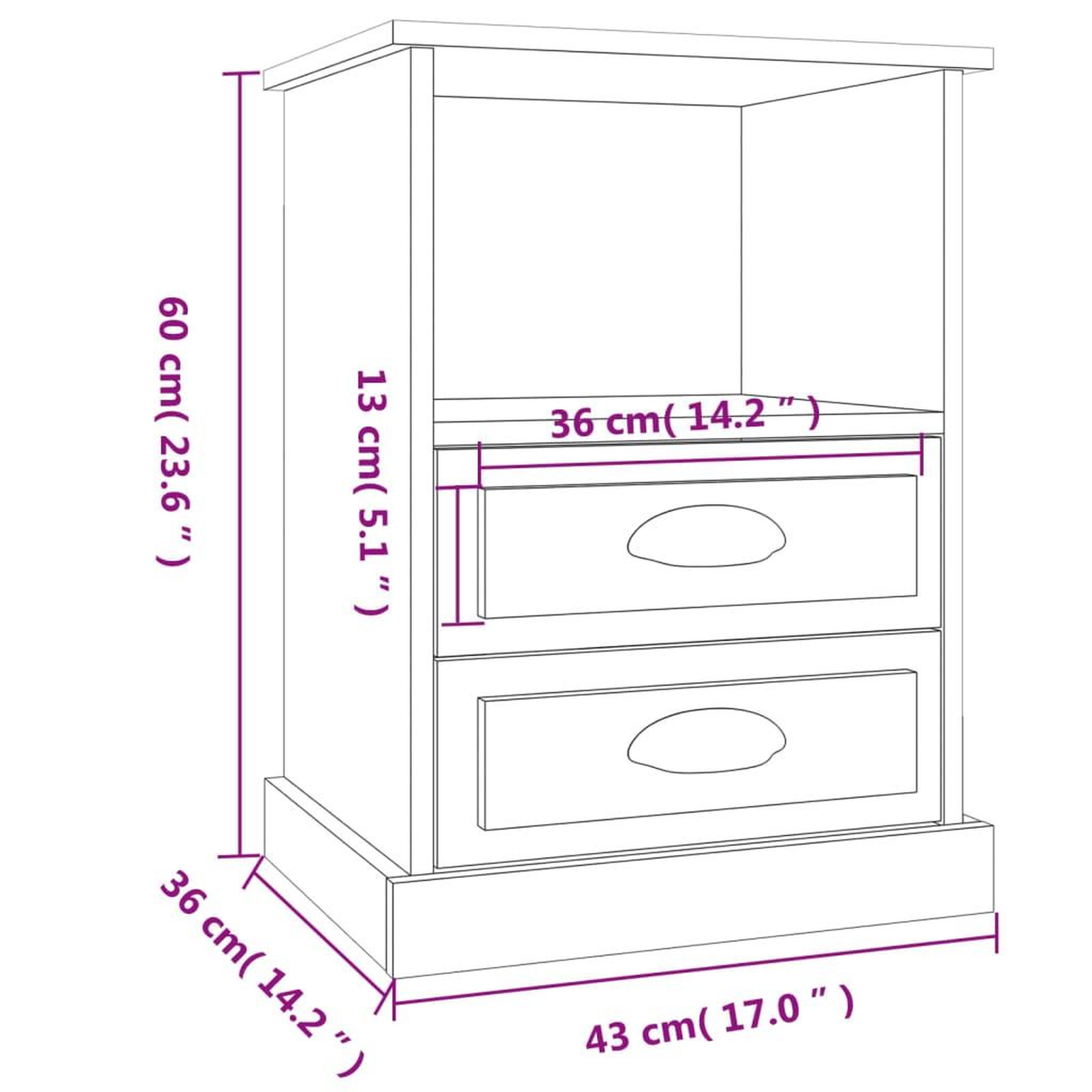 Voir la diapositive 6 : VIDAXL Tables de chevet 2 pcs gris beton 43x36x60 cm