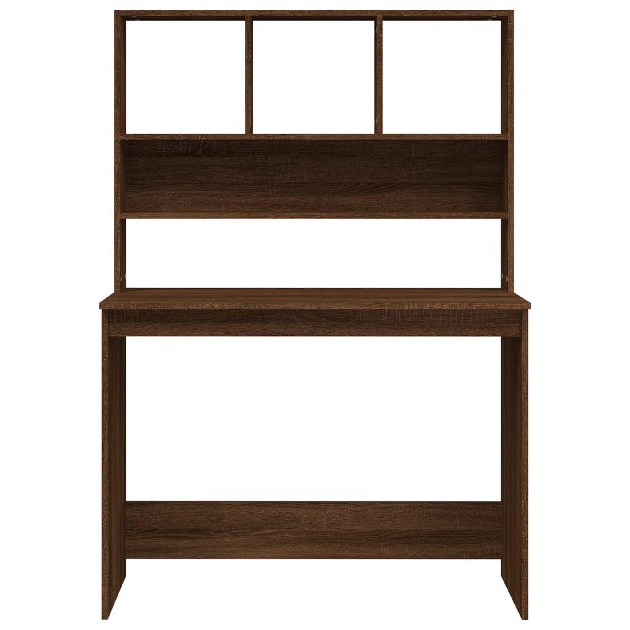 Voir la diapositive 5 : VIDAXL Bureau et etageres Chene marron 102x45x148 cm Bois d'ingenierie