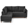 Voir la diapositive 1 : LISA DESIGN Anna - canapé d'angle gauche 5 places convertible en velours texturé