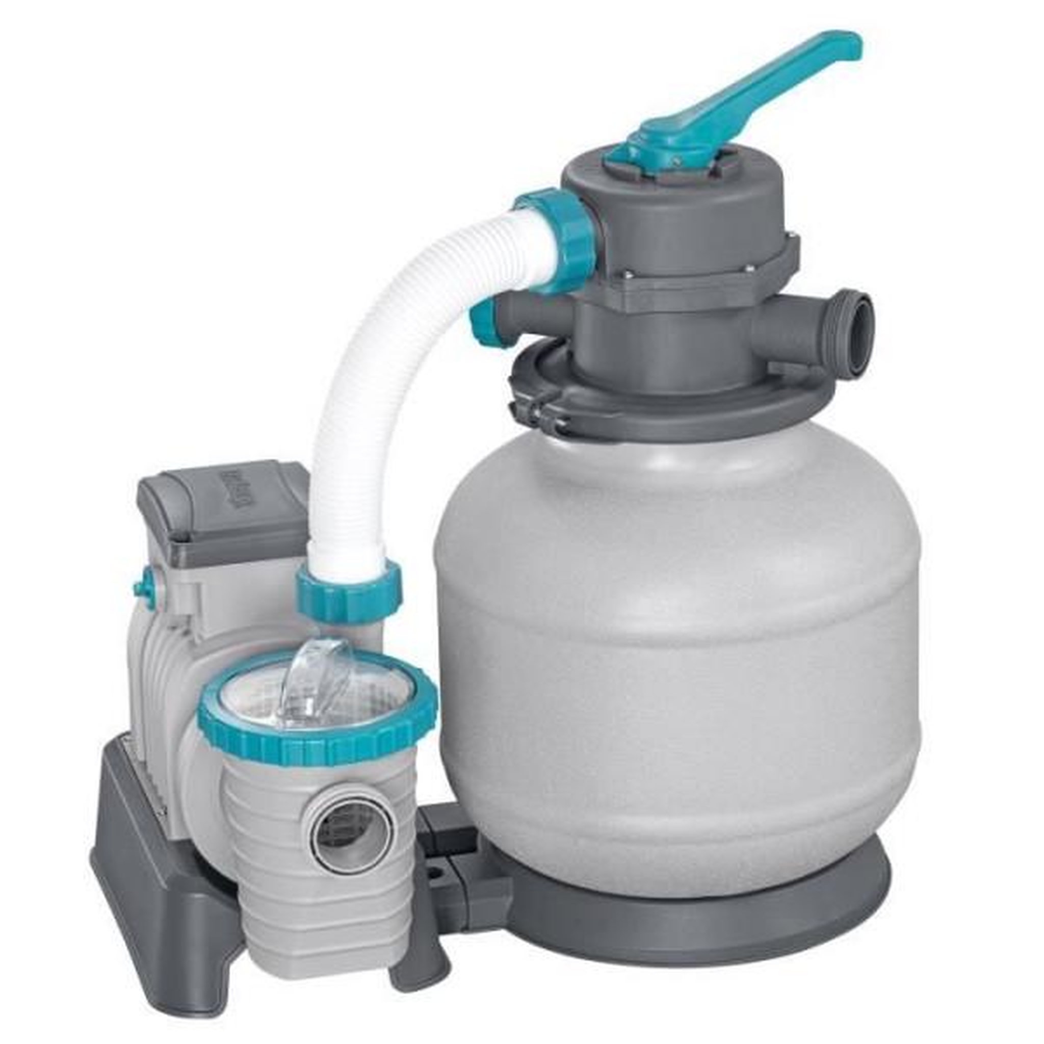Voir la diapositive 3 : BESTWAY Filtre a sable / pompe de filtration pour piscine jusqu'a 54 m3- Bestway - 8 327 L/h - Avec préfiltre