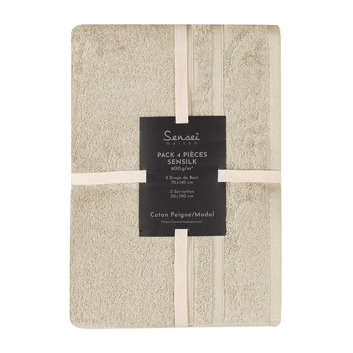 Sensei Maison Ensemble de bain 4 pièces 600 g/m² SENSILK