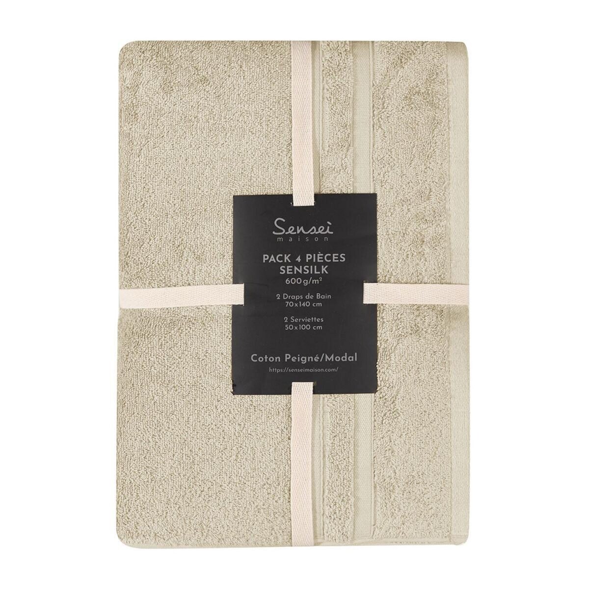 Sensei Maison Ensemble de bain 4 pièces 600 g/m² SENSILK