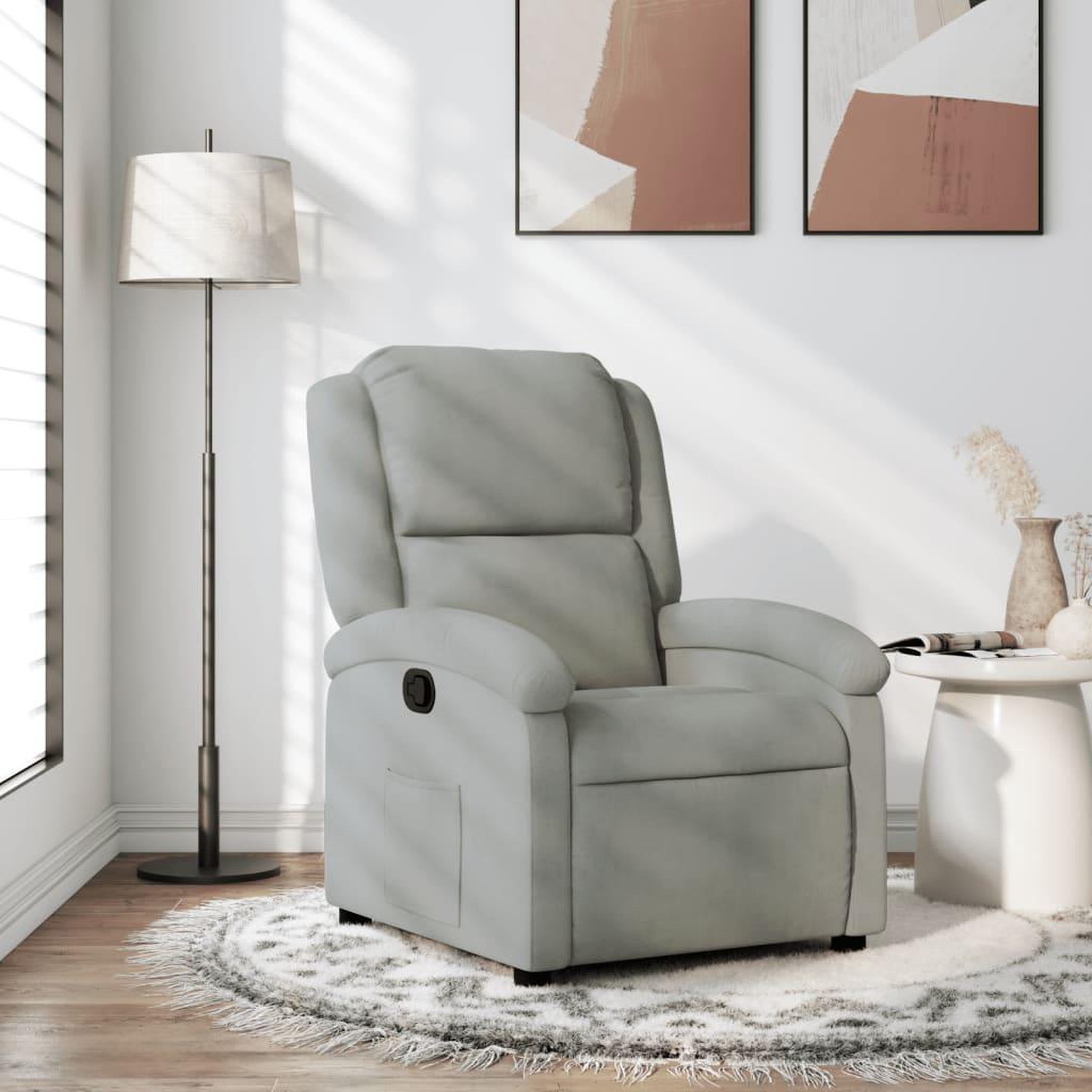 VIDAXL Fauteuil inclinable gris clair velours