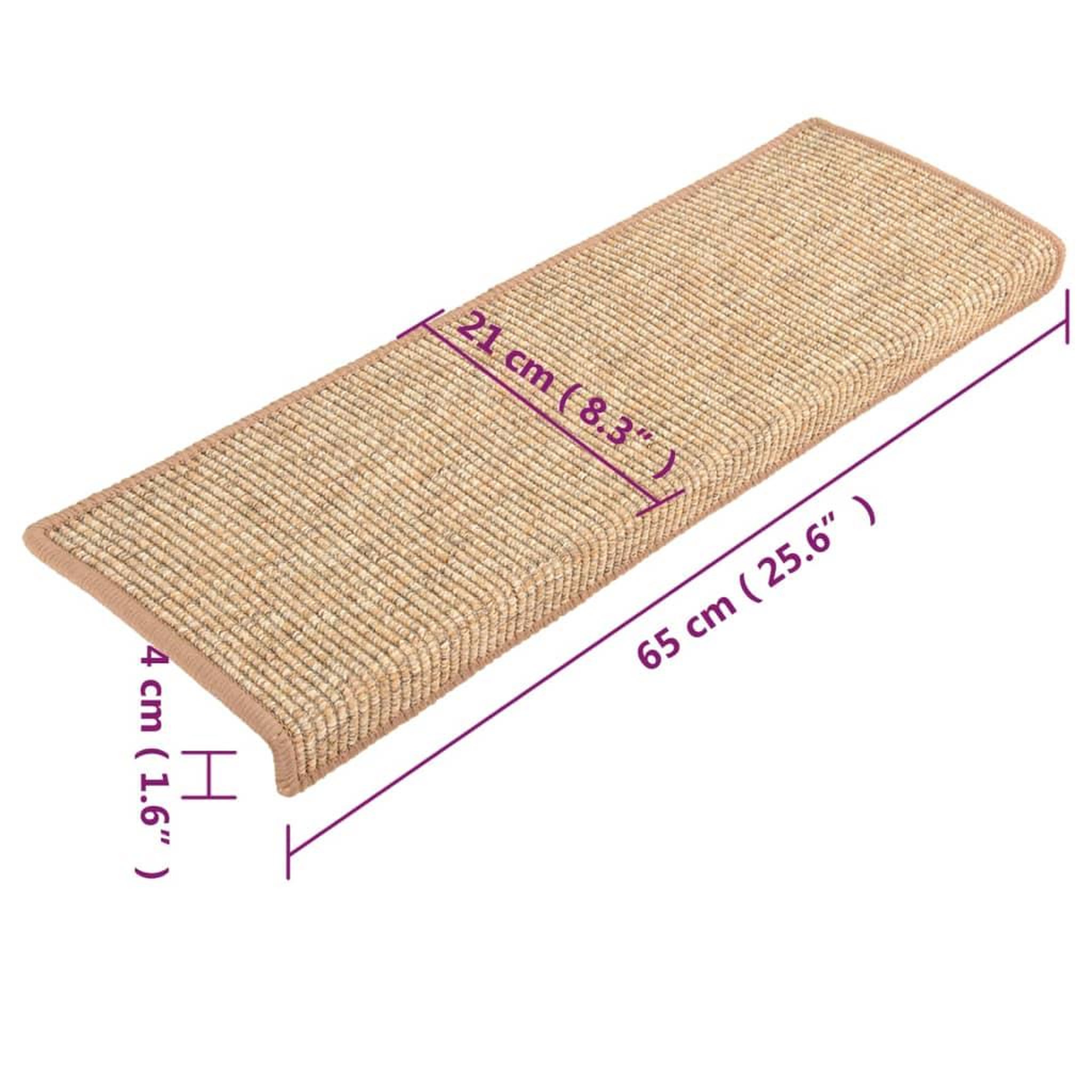 Voir la diapositive 6 : VIDAXL Tapis d'escalier auto-adhesifs 15 pcs Marron clair 65x21x4 cm