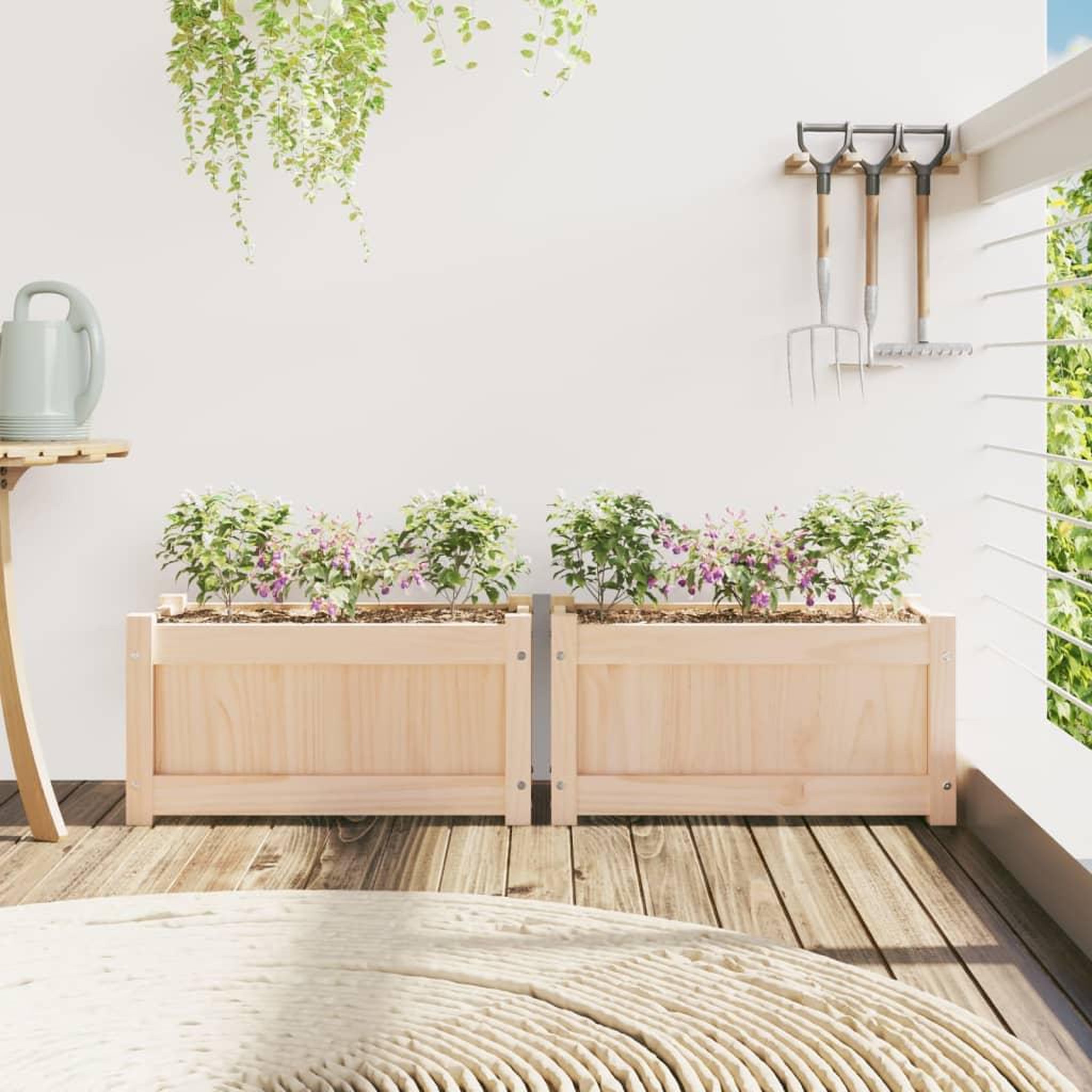 Voir la diapositive 3 : VIDAXL Jardinieres 2 pcs bois de pin massif