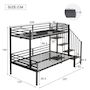 Voir la diapositive 3 : MERAX Lit superposé 120x200(90x200)cm coloris noir métal et mdf