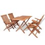 Voir la diapositive 1 : VIDAXL Ensemble a manger de jardin 5 pcs Bois de teck massif