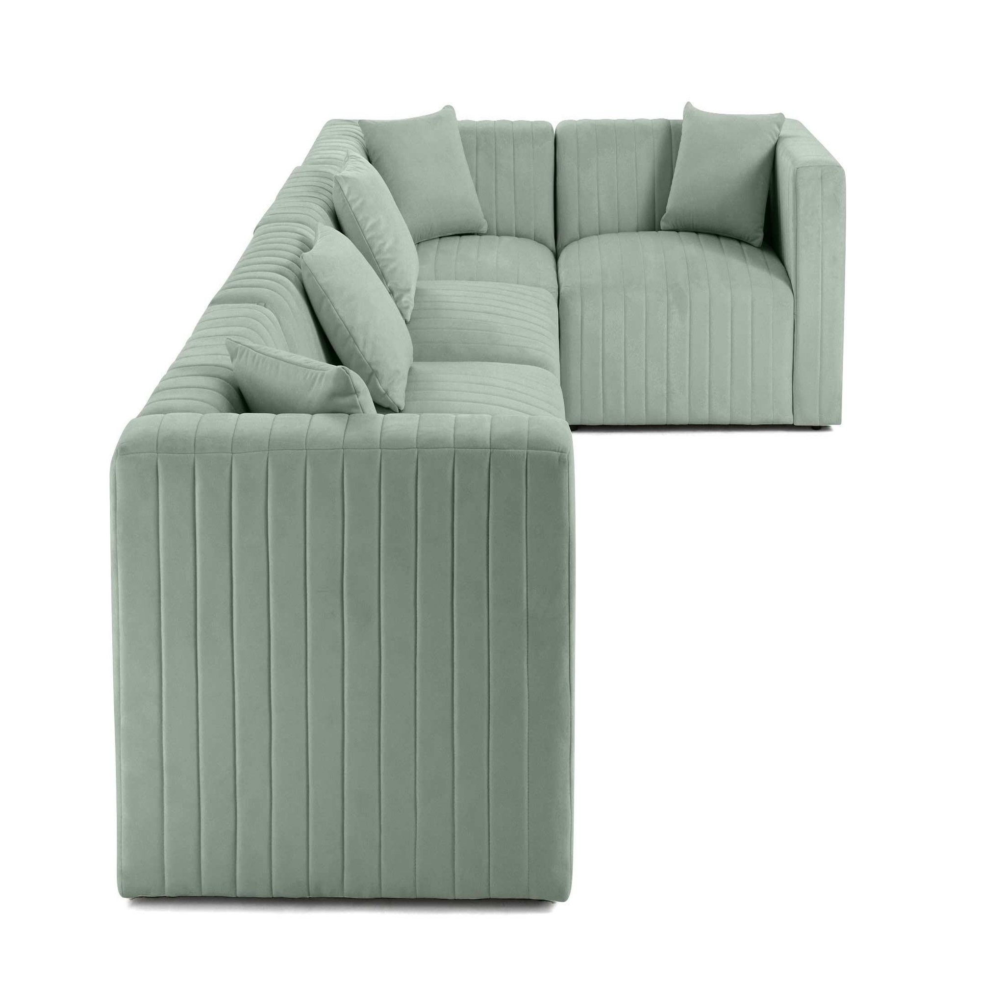 Voir la diapositive 6 : BEST MOBILIER Nova - canapé modulable d'angle réversible - 6 places - en velours